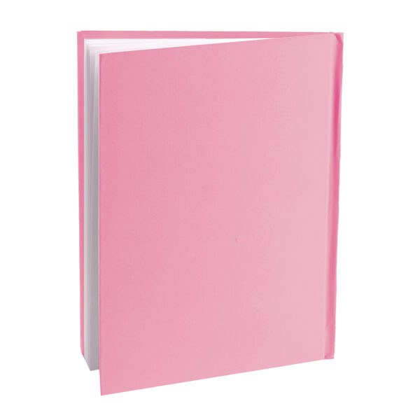 Pink Hardcover Blank Book, White Pages, 11"H x 8-1-2"W Portrait, 14 Sheets-28 Pages, Pack of 6