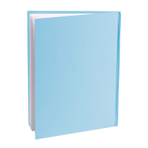 Blue Hardcover Blank Book, White Pages, 11"H x 8-1-2"W Portrait, 14 Sheets-28 Pages, Pack of 6