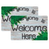 91510GreeneryFloorMat Welcome Mat with Slip Resistant Backing, 15.5" x 23.5", Beech Wood Greenery Everyone is Welcome Here, Pack of 2