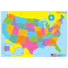 Smart Poly Learning Mats, 12" x 17", Double-Sided, U.S. Basic Map, Pack of 10