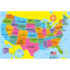 Placemat Studio Smart Poly USA Map Learning Placemat, 13" x 19", Single Sided, Pack of 10