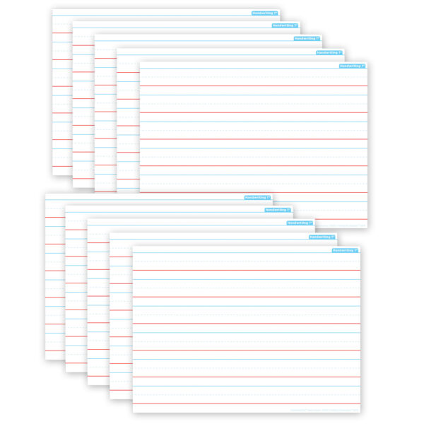 Smart Poly PosterMat Pals Space Savers, 13" x 9-1-2", Handwriting 1", Pack of 10