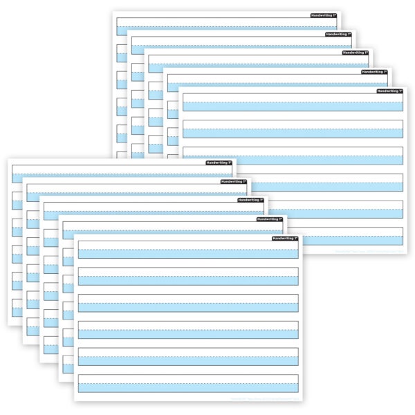 Smart Poly PosterMat Pals Space Savers, 13" x 9-1-2", 1" Handwriting Highlighted Blue, Pack of 10