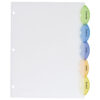 Insertable Style Edge Plastic Dividers, 5-Tab Set, Multicolor, 6 Sets