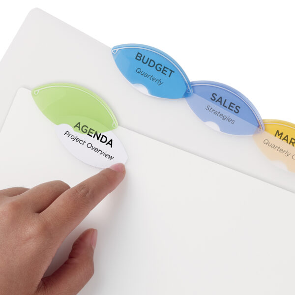 Insertable Style Edge Plastic Dividers, 5-Tab Set, Multicolor, 6 Sets