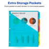 Write & Erase Durable Plastic Dividers with Pockets, 5-Tab Set, Multicolor, 3 Sets