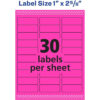 ERSAVE5970_5.jpg High-Visibility Labels, Permanent Adhesive, Neon Magenta, 1" x 2-5-8", 750 Labels