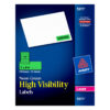 ERSAVE5971.jpg High-Visibility Labels, Permanent Adhesive, Neon Green, 1" x 2-5-8", 750 Labels