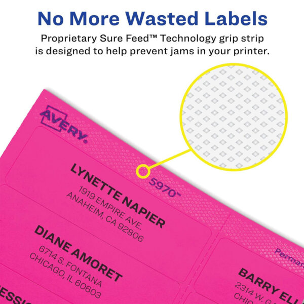 ERSAVE5971_1.jpg High-Visibility Labels, Permanent Adhesive, Neon Green, 1" x 2-5-8", 750 Labels