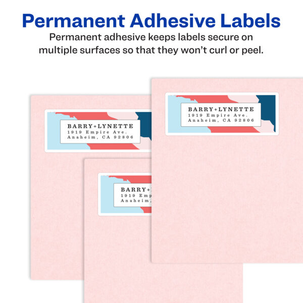 Easy Peel Address Labels, Sure Feed Technology, Permanent Adhesive, 1" x 4", 500 Labels