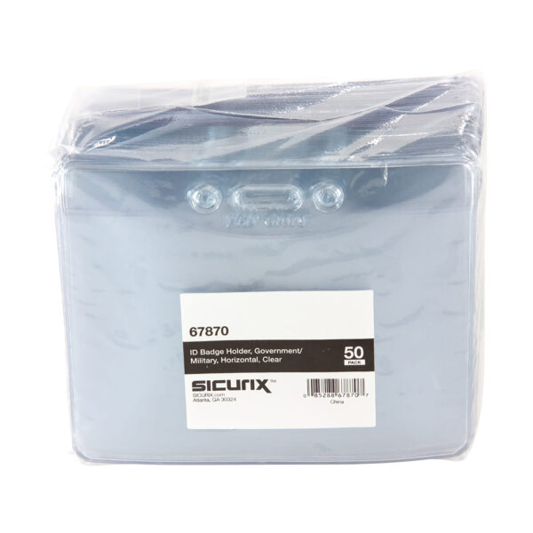 ID Badge Holder, Government-Military, Horizontal, Pack of 50