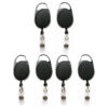 Quick Clip Oval ID Badge Reel, Black, Pack of 6