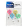 Standard Round ID Badge Reel with Belt Clip & Strap, Translucent Assorted, Pack of 4