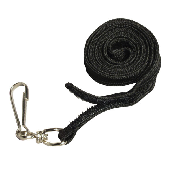 Hook & Loop Breakaway Safety Lanyard, Flat Style, Black, Pack of 12
