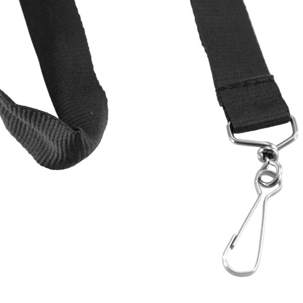 ERSBAU69514-12_3.jpg Recycled PET Lanyard, Flat Style, J Hook, Black, Pack of 12