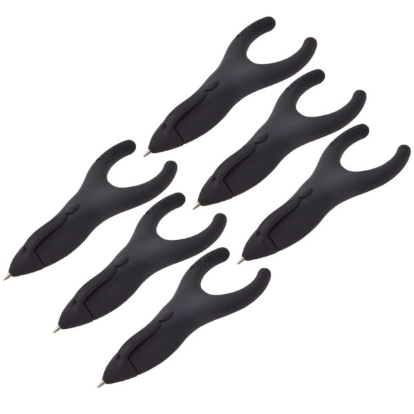 ERSBAUM00022-6.jpg Ergo-Sof Retractable Ballpoint Pen, Black, Black Ink, Pack of 6