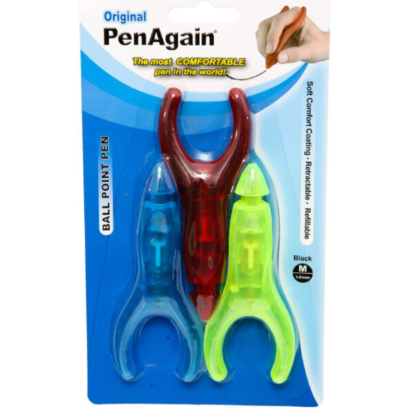 Ergonomic Pen, Black Ink, 3 Per Pack, 3 Packs