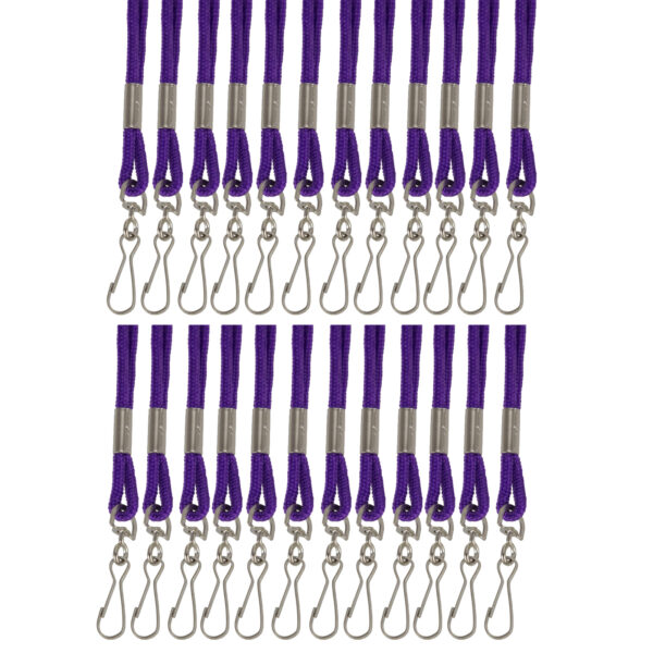 Standard Lanyard Hook Rope Style, Purple, Pack of 24