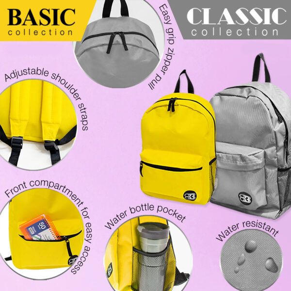 ERSBAZ1037-2_4.jpg Basic Backpack 16" Purple, Pack of 2