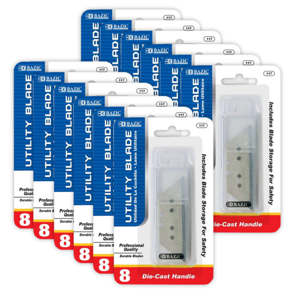 ERSBAZ117-12.jpg Utility Knife Replacement Blades, 8 Per Tube, 12 Tubes