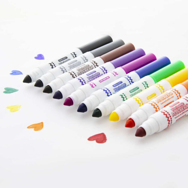 Washable Markers, Mini Broad Line, 10 Per Pack, 12 Packs