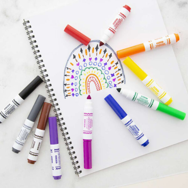Washable Markers, Mini Broad Line, 10 Per Pack, 12 Packs
