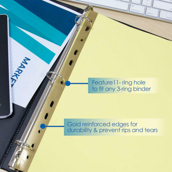 Canary Paper Dividers with Insertable Color Tabs, 8 Per Pack, 12 Packs
