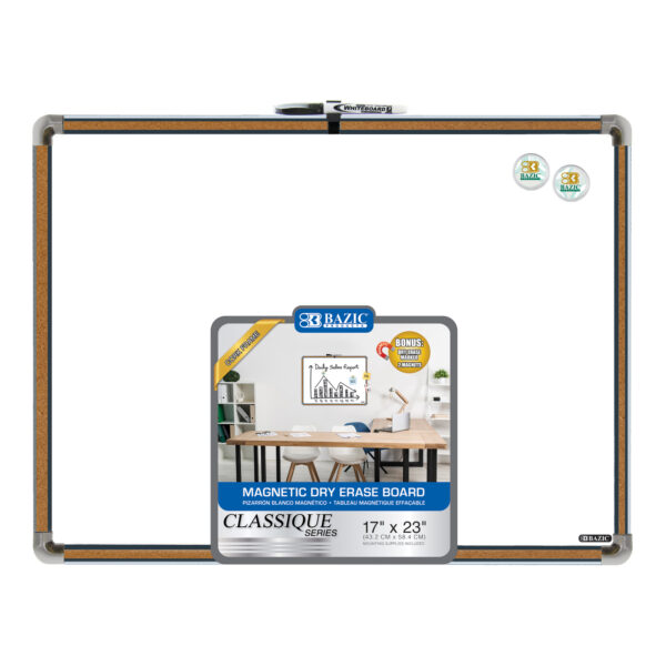 ERSBAZ6022.jpg Cork Framed Magnetic Dry Erase Board with Marker & 2 Magnets, 17" x 23"