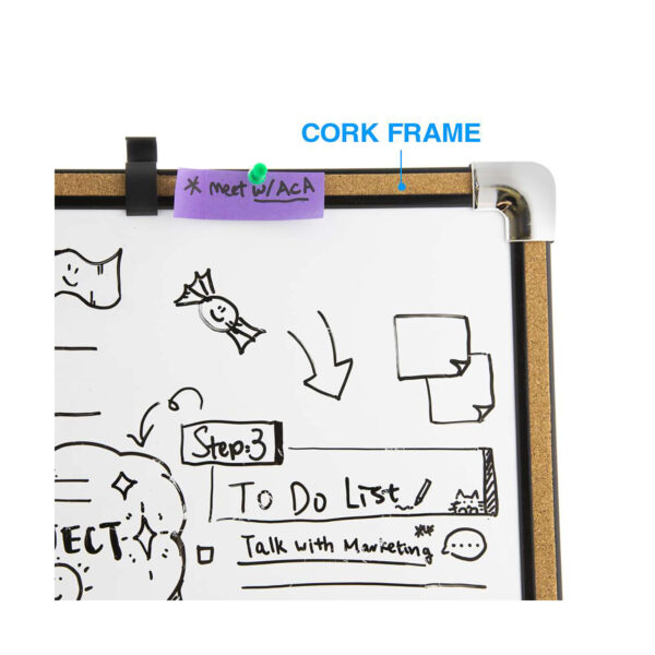 ERSBAZ6022_4.jpg Cork Framed Magnetic Dry Erase Board with Marker & 2 Magnets, 17" x 23"
