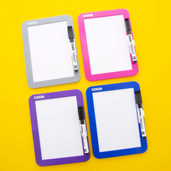ERSBAZ6023-12_1.jpg Magnetic Locker Dry Erase Board with Marker, 5" x 7", Assorted, Pack of 12