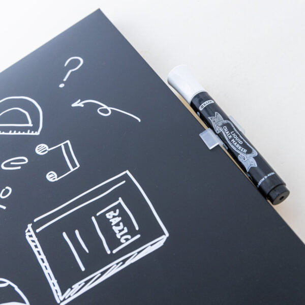 ERSBAZ6049_2.jpg CUBIX Frameless Magnetic Chalkboard, 14" x 14", Chalk Marker & Magnet