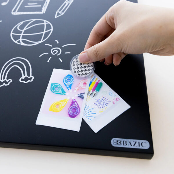 ERSBAZ6049_6.jpg CUBIX Frameless Magnetic Chalkboard, 14" x 14", Chalk Marker & Magnet