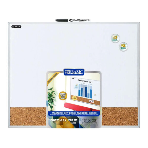 ERSBAZ6053.jpg Aluminum Framed Magnetic Dry Erase-Cork Combo Board, 16" x 20"