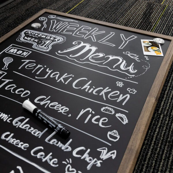 ERSBAZ6081_1.jpg RUSTIQUE Wood Frame Magnetic Chalkboard, 20" x 30", Chalk Marker & Magnets