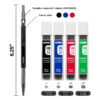 ERSBAZ706-3_5.jpg 2.0 mm Mechanical Pencil with HB, 2B, 4B & 6B Lead, Assorted Barrel Color, Pack of 3