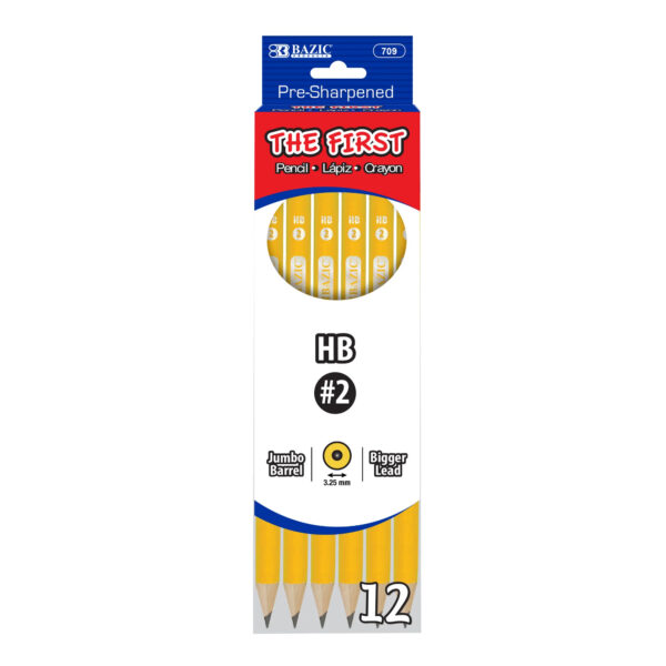 ERSBAZ709-6_3.jpg #2 The First Jumbo Premium Yellow Pencil, 12 Per Pack, 6 Packs