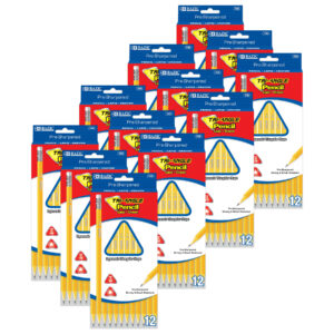 #2 Triangle Pencils, Yellow, 12 Per Pack, 24 Packs