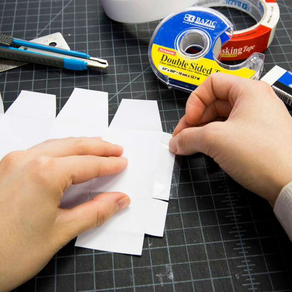 Double Sided Permanent Tape with Dispenser, 3-4" x 500", Pack of 12