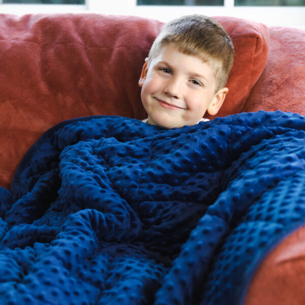 Soft Fleece Weighted 7lb Small Sensory Blanket for Kids, 56" x 36"