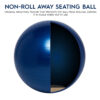 BouncyBand Non-roll away Blue-VR-2 Balance Ball, 55cm, Blue