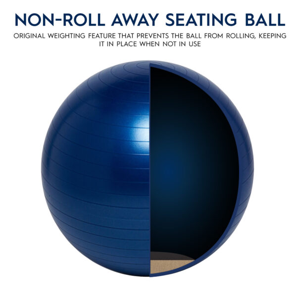 BouncyBand Non-roll away Blue-VR-2 Balance Ball, 55cm, Blue