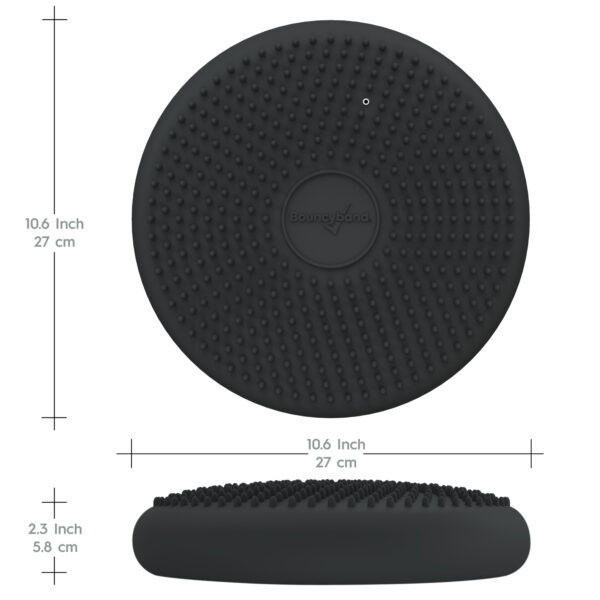 Bouncyband Wiggle Seat 27-Dark-Gray-3 Little Wiggle Seat Sensory Cushion, Dark Gray