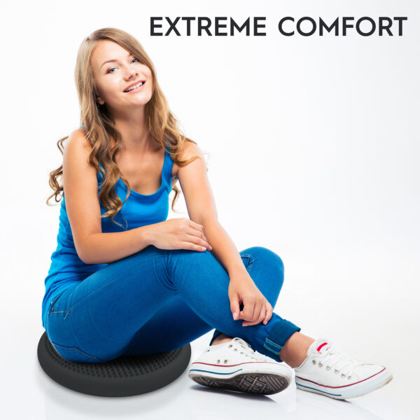 Bouncyband Wiggle Seat 33-Dark Gray-3-LifeStyle-1 Big Wiggle Seat Sensory Cushion, Dark Gray