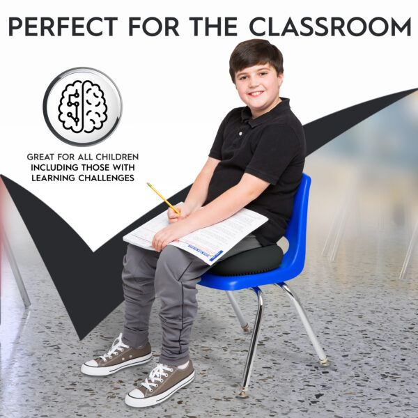 Bouncyband Wiggle Seat 33-Dark Gray-3-LifeStyle-3 Big Wiggle Seat Sensory Cushion, Dark Gray