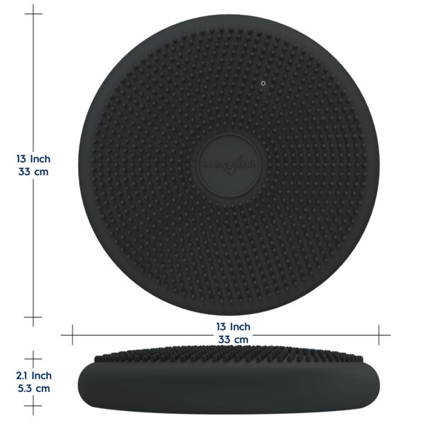 Bouncyband Wiggle Seat 33-Dark Gray-3 Big Wiggle Seat Sensory Cushion, Dark Gray