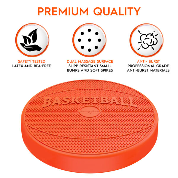 Bouncyband-3D-Basketball-2 Wiggle Seat Sensory Cushion, Orange Basketball