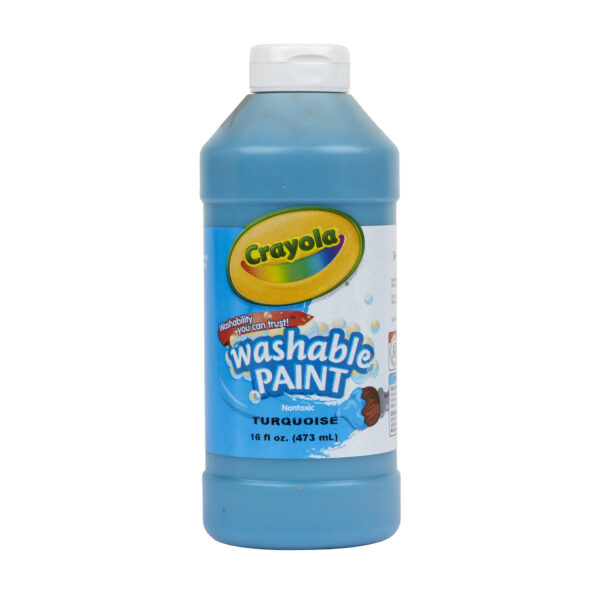 Washable Paint, Turquoise, 16 oz., Pack of 6
