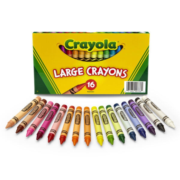 Large Crayons, Classic Colors, 16 Per Pack, 6 Packs
