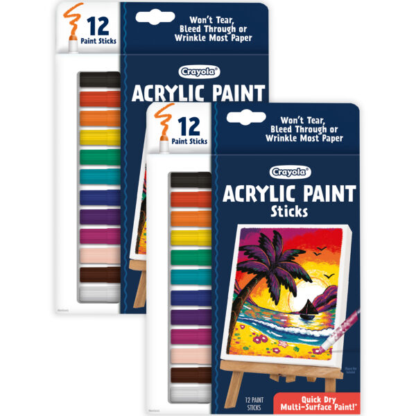 54-6213 Doodle and Draw Acrylic Paints Acrylic Paint Doodle Sticks, 12 Per Pack, 2 Packs