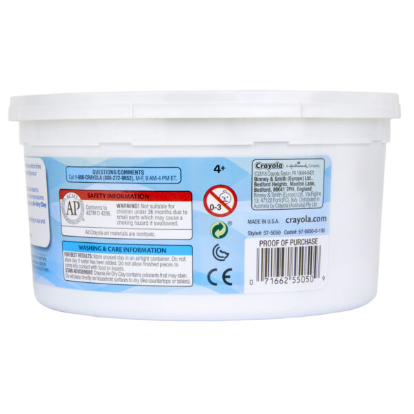 Air-Dry Clay, 2.5 lbs Resealable Bucket, White, Pack of 4